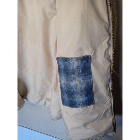 Pendleton Sherpa Outer Full Zip Jacket With Plaid Accents Ladies Size Small - Picture 7 of 10